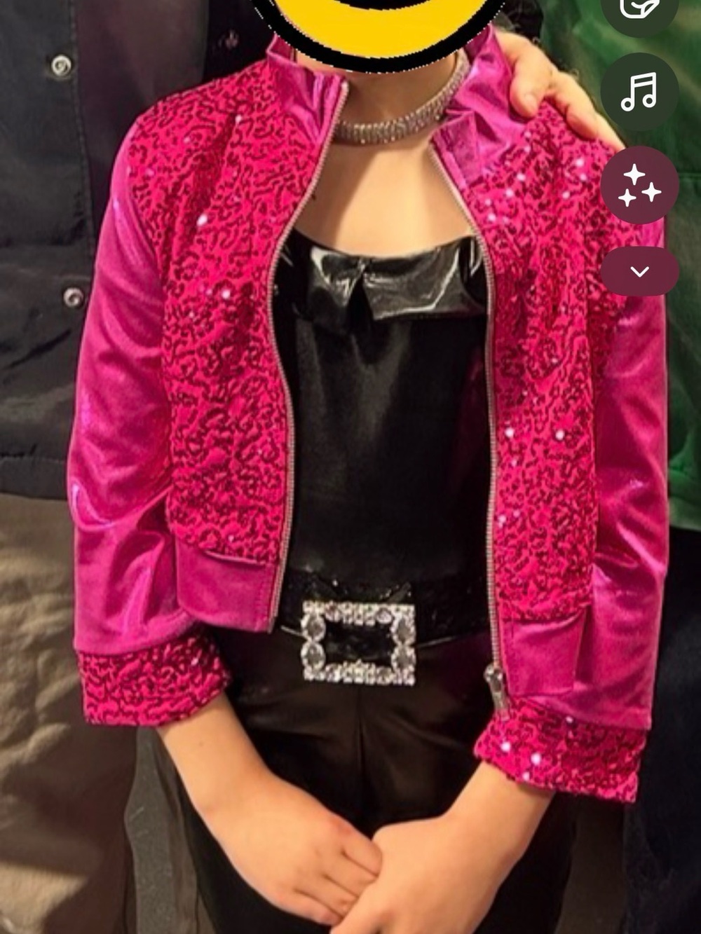 A Wish Come True-Black unitard & Hot Pink Balera Bomber Jacket